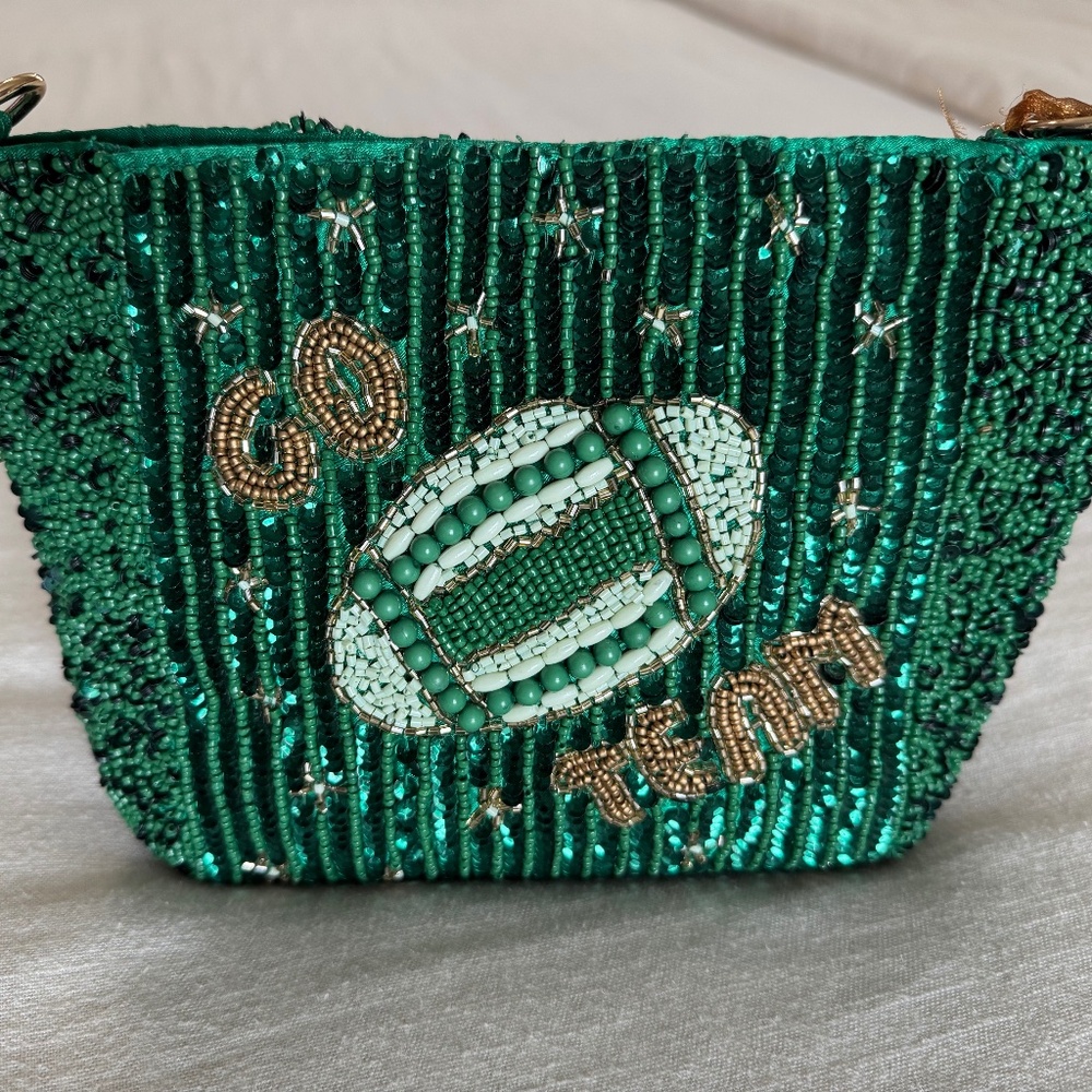 Beaded football bag